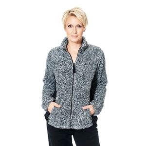 Jason Maxwell Womens Plus-Size Mock Neck Cozy Fleece Jacket